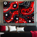 Quadro Decorativo Abstrato com Formas Circulares - quadros decorativos para sala 2 Telas, abstrato - em ambiente decorado