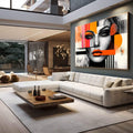 Quadro Decorativo Mulher Abstrata - quadros decorativos 1 Tela, 1 Tela Horizontal - em escritorio elegante