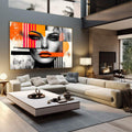 Quadro Decorativo Mulher Abstrata - quadros decorativos para sala 1 Tela, 1 Tela Horizontal - em living room premium