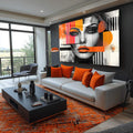 Quadro Decorativo Mulher Abstrata - quadros decorativos para sala 1 Tela, 1 Tela Horizontal - em ambiente decorado