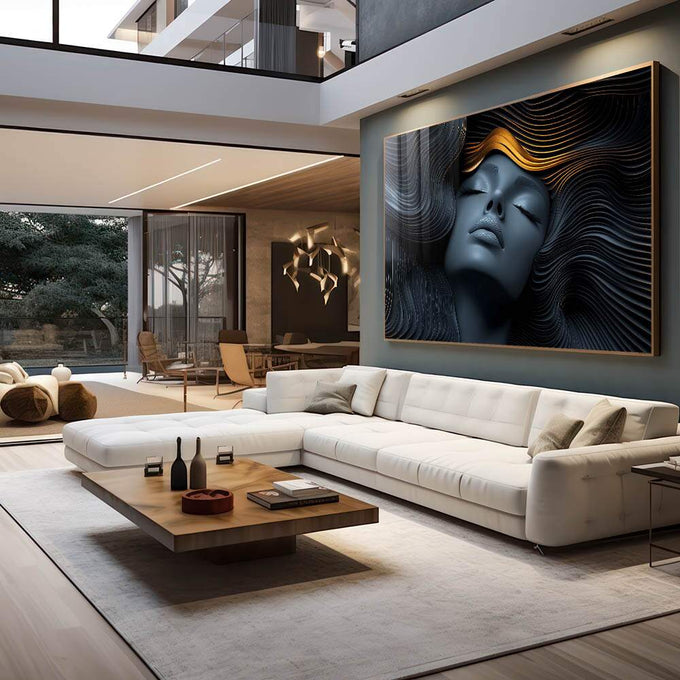 Quadro Decorativo Surrealismo da Mulher - quadros decorativos 1 Tela, 1 Tela Horizontal - em escritorio elegante