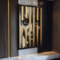 Quadro Decorativo Abstrato Feminino - quadros decorativos para sala 1 Tela Vertical, 3 Telas - em ambiente decorado