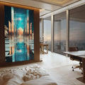 Quadro Decorativo Portais Cósmicos - quadros decorativos para sala 1 Tela Vertical, 3 Telas - em ambiente decorado
