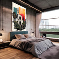 Quadro Decorativo Charme Mediterrâneo ao Pôr do Sol - quadros decorativos 1 Tela Vertical, 3 Telas - em sala moderna