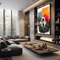 Quadro Decorativo Charme Mediterrâneo ao Pôr do Sol - quadros decorativos 1 Tela Vertical, 3 Telas - em escritorio elegante