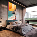 Quadro Decorativo Horizonte Tropical Minimalista e Sofisticado - quadros decorativos 1 Tela Vertical, 3 Telas - em sala moderna