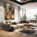Quadro Decorativo Jesus com o Cordeiro - quadros decorativos 1 Tela Vertical, 3 Telas - em sala moderna