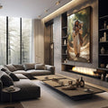 Quadro Decorativo Jesus com o Cordeiro - quadros decorativos para sala 1 Tela Vertical, 3 Telas - em quarto contemporaneo