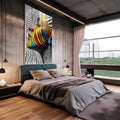 Quadro Decorativo Mulher Sobre linhas Abstratas - quadros decorativos para sala 1 Tela Vertical, 3 Telas - em living room premium