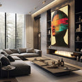 Quadro Decorativo Ruído Interior - quadros decorativos para sala 1 Tela Vertical, 3 Telas - em quarto contemporaneo