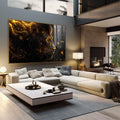 Quadro Decorativo Leão Majestoso e seu Esplendor - quadros decorativos para sala 1 Tela, 1 Tela Horizontal - em living room premium