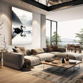 Quadro Decorativo O Amor Dos Cisnes - quadros decorativos para sala 1 Tela Vertical, 3 Telas - em quarto contemporaneo