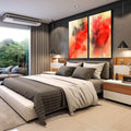 Quadro Decorativo Aquarela Dupla - Arte que Transforma Espaços - quadros decorativos para sala 2 Telas, abstrato - em quarto contemporaneo