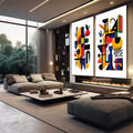 Quadro Decorativo Abstrato Irregular Arte que Inspira - quadros decorativos 2 Telas, Abstratos e Geométricos - em escritorio elegante