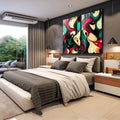 Quadro Decorativo Abstrato com Cores Vibrantes - quadros decorativos para sala 2 Telas, abstrato - em quarto contemporaneo