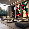 Quadro Decorativo Abstrato com Cores Vibrantes - quadros decorativos 2 Telas, abstrato - em escritorio elegante