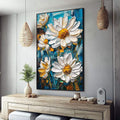 Quadro Decorativo Flores Abstratas - quadros decorativos para sala 1 Tela Vertical, 3 Telas - em ambiente decorado