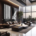 Quadro Decorativo Estruturas Retangulares com Luz e Sombra - quadros decorativos 2 Telas, abstrato - em sala moderna