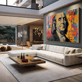 Quadro Decorativo Estilo Street Art - Expressão Urbana para Seu Ambiente - quadros decorativos 1 Tela, 1 Tela Horizontal - em escritorio elegante