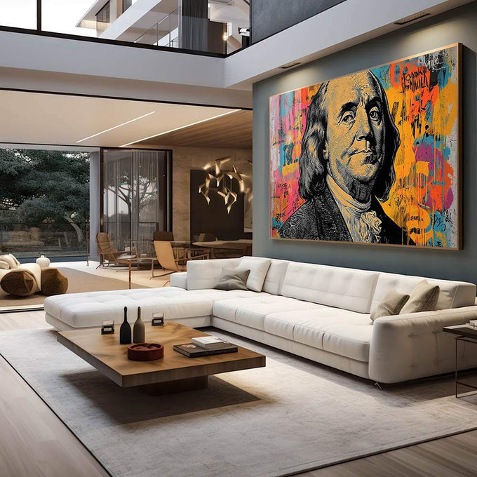 Quadro Decorativo Estilo Street Art - Expressão Urbana para Seu Ambiente - quadros decorativos 1 Tela, 1 Tela Horizontal - em escritorio elegante