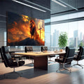 Quadro Decorativo Leão Majestoso e Cruz ao Nascer do Sol - quadros decorativos para sala 1 Tela, 1 Tela Horizontal - em quarto contemporaneo