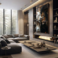 Quadro Decorativo Casal de Leões Força e Pureza em Harmonia - quadros decorativos 1 Tela Vertical, 3 Telas - em escritorio elegante