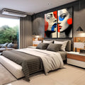 Quadro Decorativo Mulheres - Minimalismo Moderno - quadros decorativos para sala 2 Telas, abstrato - em quarto contemporaneo