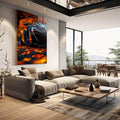 Quadro Decorativo Supercarro em Bosque Outonal - quadros decorativos para sala 1 Tela Vertical, 3 Telas - em quarto contemporaneo