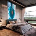 Quadro Decorativo Solidão Confortante Canoa Sob o Lago Gelado - quadros decorativos 1 Tela Vertical, 3 Telas - em sala moderna