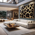 Quadro Decorativo Elegância em Pele de Onça - quadros decorativos para sala 1 Tela, 1 Tela Horizontal - em living room premium