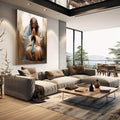 Quadro Decorativo Benção de Jesus Inspirando Fé e Esperança - quadros decorativos 1 Tela Vertical, 3 Telas - em sala moderna