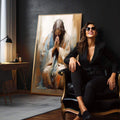 Quadro Decorativo Benção de Jesus Inspirando Fé e Esperança - quadros decorativos 1 Tela Vertical, 3 Telas - em escritorio elegante