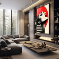 Quadro Decorativo Mulher Reflexiva  Arte Abstrata - quadros decorativos para sala 1 Tela Vertical, 3 Telas - em quarto contemporaneo