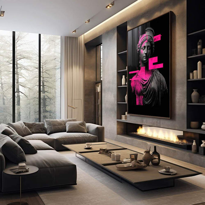 Quadro Decorativo A Nova Era Grega - quadros decorativos para sala 1 Tela Vertical, 3 Telas - em quarto contemporaneo