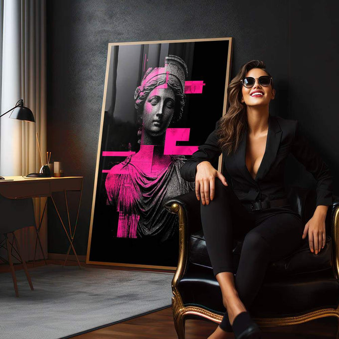 Quadro Decorativo A Nova Era Grega - quadros decorativos 1 Tela Vertical, 3 Telas - em escritorio elegante