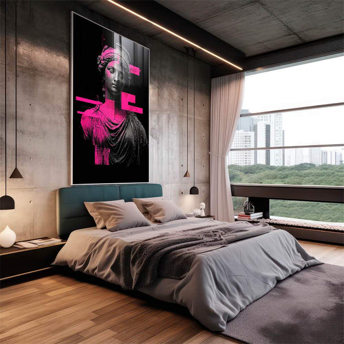 Quadro Decorativo A Nova Era Grega - quadros decorativos para sala 1 Tela Vertical, 3 Telas - em living room premium