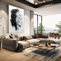 Quadro Decorativo Duas Faces Preto e Branco - quadros decorativos para sala 1 Tela Vertical, 3 Telas - em quarto contemporaneo