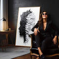 Quadro Decorativo Duas Faces Preto e Branco - quadros decorativos para sala 1 Tela Vertical, 3 Telas - em living room premium