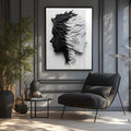 Dois perfis femininos, um preto e um branco, em camadas de papel cortado, quadro decorativo