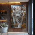 Quadro Decorativo A Beleza do Tigre - quadros decorativos para sala 1 Tela Vertical, 3 Telas - em ambiente decorado