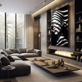 Quadro Decorativo Minimalista Mulher em Preto e Branco - quadros decorativos 1 Tela Vertical, 3 Telas - em escritorio elegante
