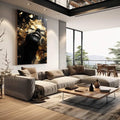 Quadro Decorativo Brilho da Beleza Sobre Gold - quadros decorativos 1 Tela Vertical, 3 Telas - em sala moderna