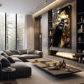 Quadro Decorativo Brilho da Beleza Sobre Gold - quadros decorativos para sala 1 Tela Vertical, 3 Telas - em quarto contemporaneo