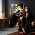 Quadro Decorativo Brilho da Beleza Sobre Gold - quadros decorativos 1 Tela Vertical, 3 Telas - em escritorio elegante