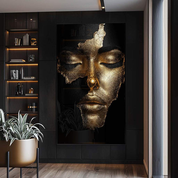 Quadro Decorativo A Beleza da Mulher - quadros decorativos para sala 1 Tela Vertical, 3 Telas - em ambiente decorado