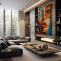 Quadro Decorativo Abstração Feminina - quadros decorativos para sala 1 Tela Vertical, 3 Telas - em quarto contemporaneo