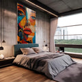 Quadro Decorativo Abstração Feminina - quadros decorativos para sala 1 Tela Vertical, 3 Telas - em living room premium