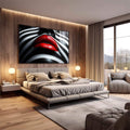 Quadro Decorativo Mulher Dos Lábios Carnudos em Cores Vibrantes - quadros decorativos para sala 1 Tela, 1 Tela Horizontal - em living room premium
