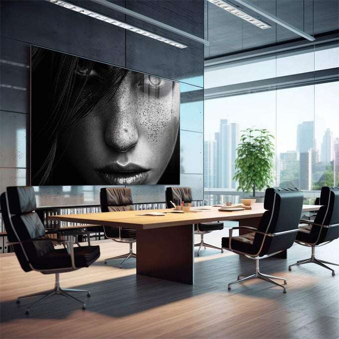 Quadro Decorativo A Seriedade da Mulher Arte que Inspira - quadros decorativos para sala 1 Tela, 1 Tela Horizontal - em quarto contemporaneo