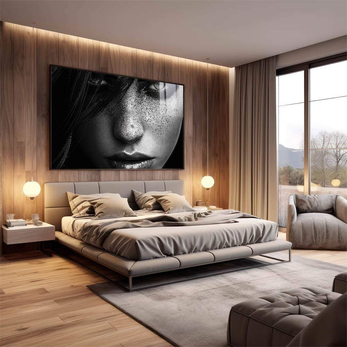 Quadro Decorativo A Seriedade da Mulher Arte que Inspira - quadros decorativos 1 Tela, 1 Tela Horizontal - em escritorio elegante